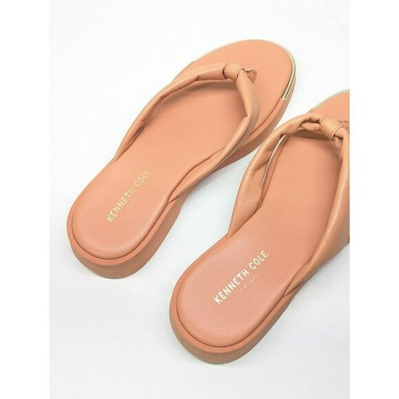 Kenneth Cole Women's Athens Platform Thong in Peach Leather Size 6 (MSRP $89) - Picture 5 of 11